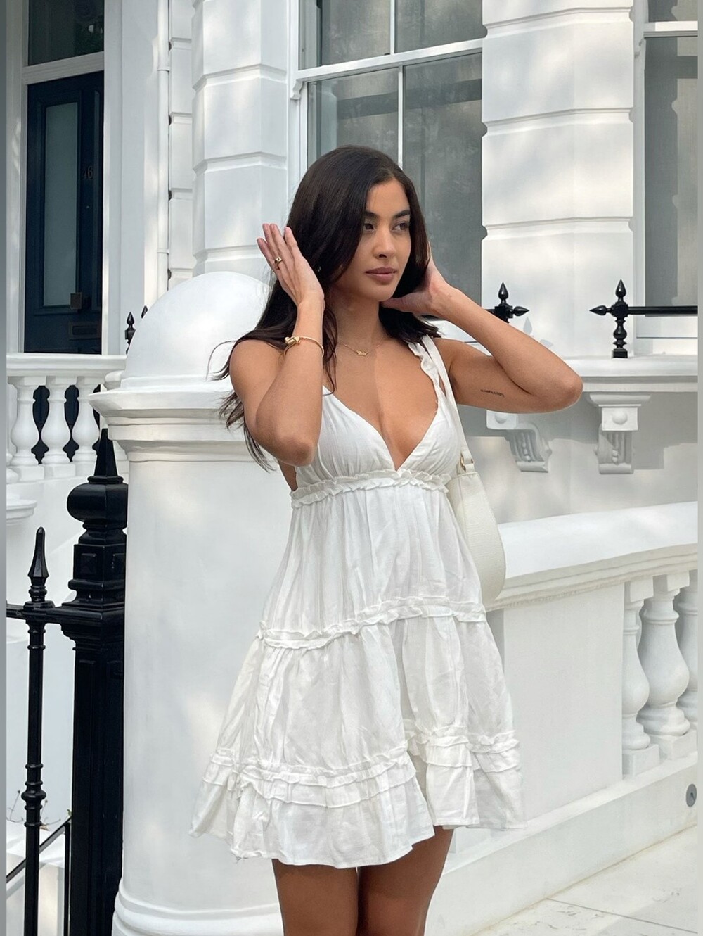 Princess Polly Romeo Mini Dress White Ruffle Size 4